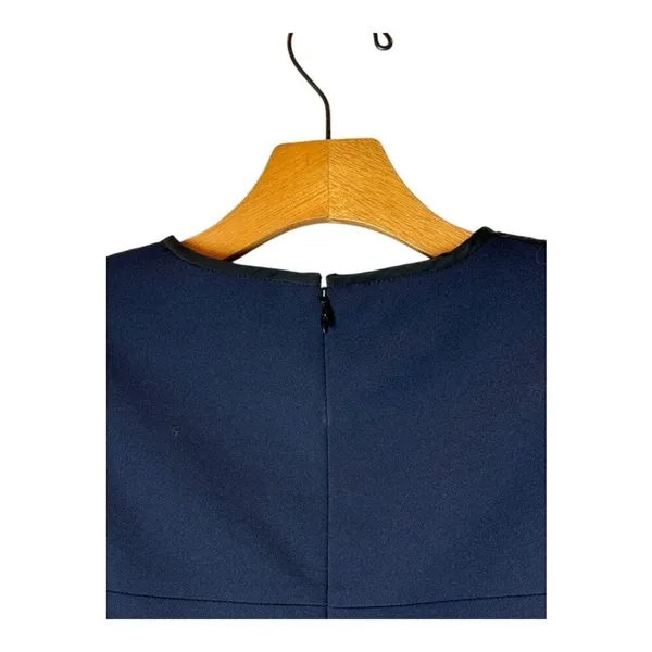 Anthropologie 4C Dress‎ Women 6 Navy Blue Black Lace Detail A Line Shift Mini - Image 5