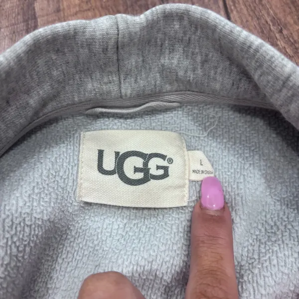 UGG Australia Gray Soft Plush Belted Lounge Sleepwear Bathrobe Women's Large - Image 3