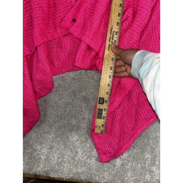 Abercrombie & Fitch Open Front Sweater Wool Blend Boho Drape Hem‎ Pink M/l - Image 5