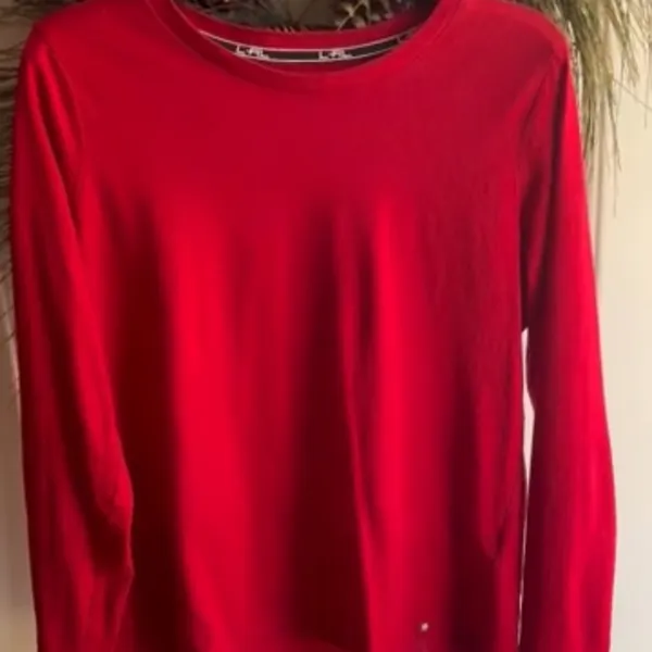 Lauren Ralph Lauren long sleeved deep red Womens pullover crew neck tshirt - Image 2