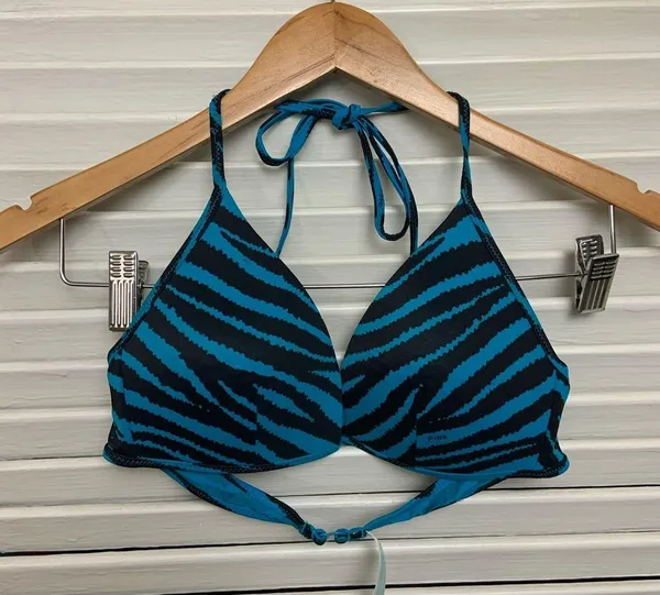 Victoria's Secret MD Turq zebra triangle bikini top - Image 6