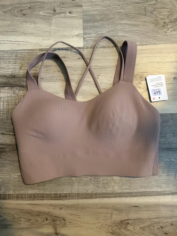 Lululemon Like A Cloud Longline Bra *Ribbed D/DD Ashen Rose Size 6 NWT - Image 3
