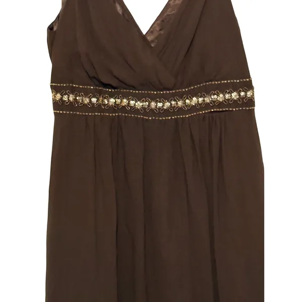 Metaphor Womens Dress Size 14 Brown Formal Cocktail Sleeveless Vintage - Image 6