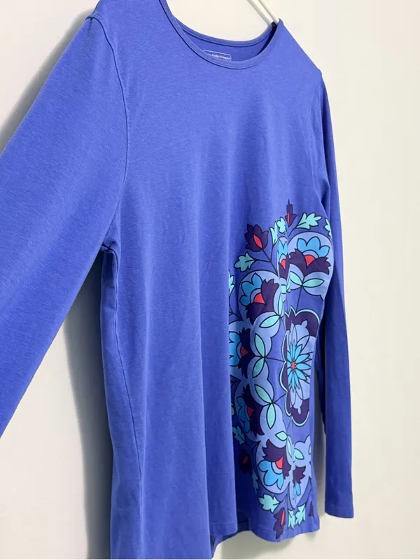 Coolibar women's long-sleeve sun protection shirt size Large blue - Image 9