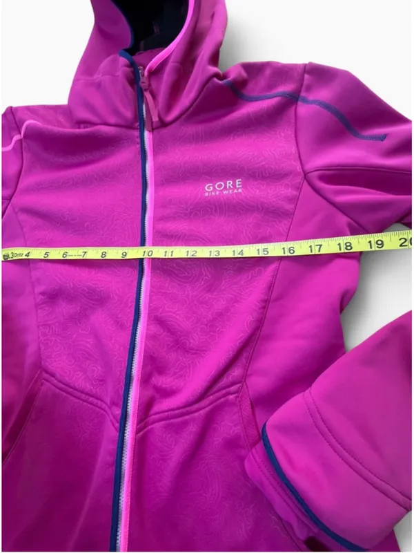 Women's Gore Bike Wear Pink & Black Hooded Cycling Jacket Size Lg - Image 9