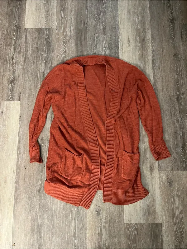 Sonoma Knit Cardigan Womens Small Terracotta Longline Open Front Sweater - Image 3