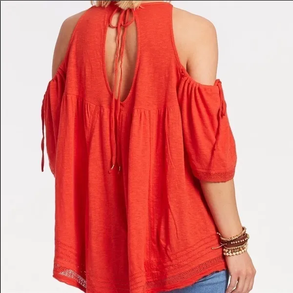 Free people NWOT orange fast times blouse S - Image 2