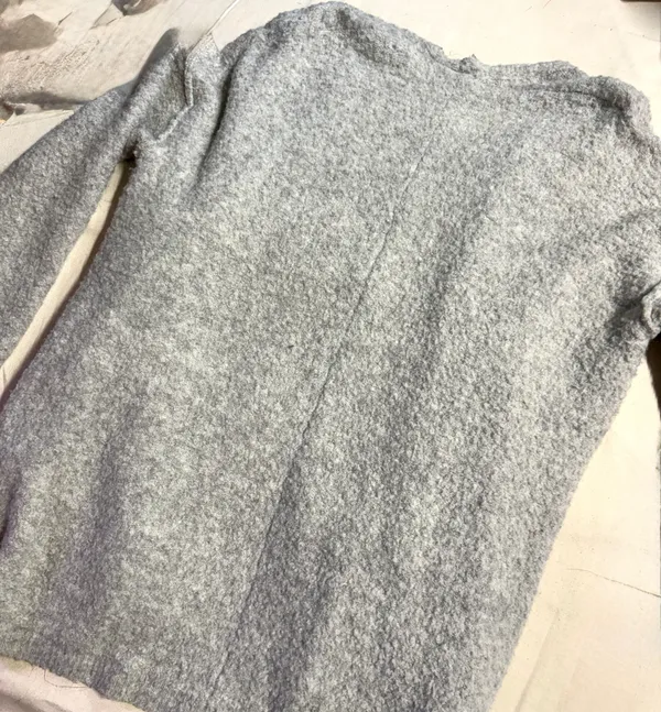 Free People Wool Cardigan Oversized Medium Blend Hooded Super Soft Cream - Image 6
