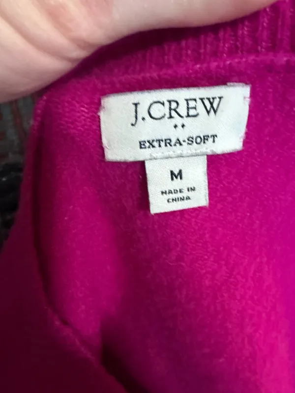 J. Crew Extra Soft Wool Blend Barbiecore Pink Sweater Medium - Image 6