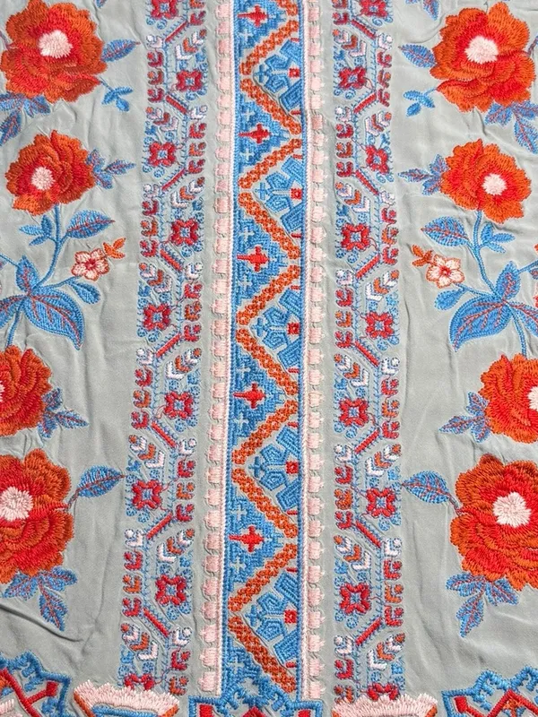 How Very Loved Floral Embroidered Boho Peasant Blouse Size L - Image 4