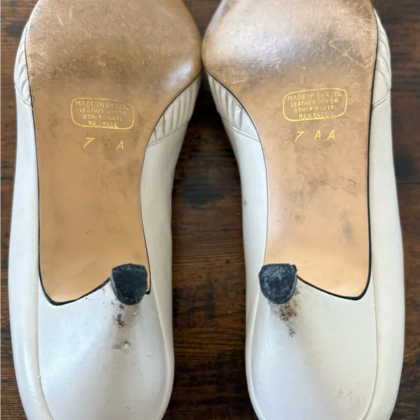 Fanfares Elegant Cream Pumps Size 7 - Image 6