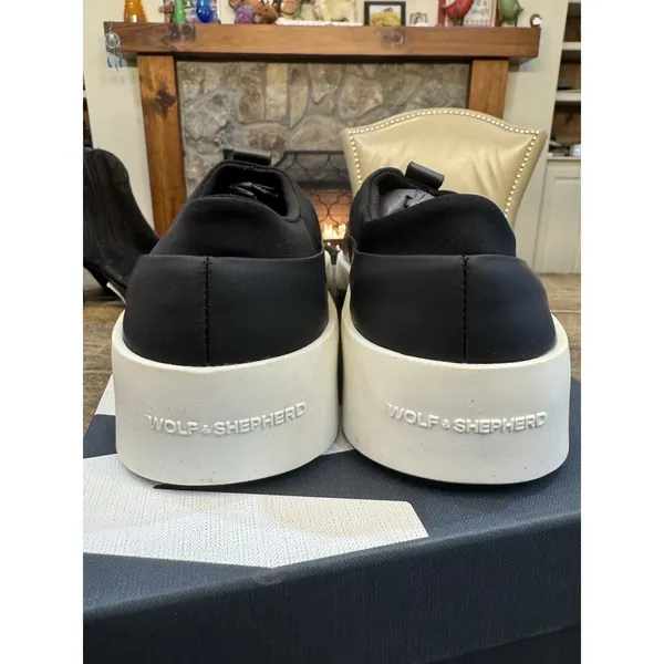 Wolf & Shepherd Cruise Tre Size 40 W 9 M 7.5 Black White Leather Slip On Sneaker - Image 5