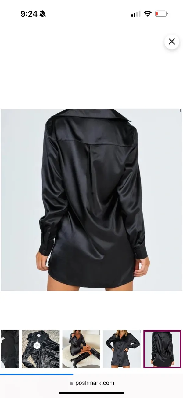 Princess Polly Black Button Up Dress - Image 4