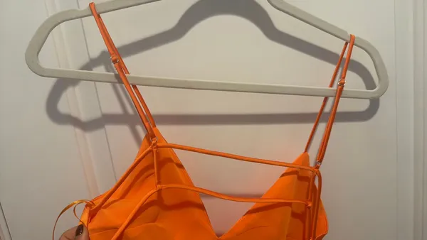 ZARA Orange Satin Dress - Image 4