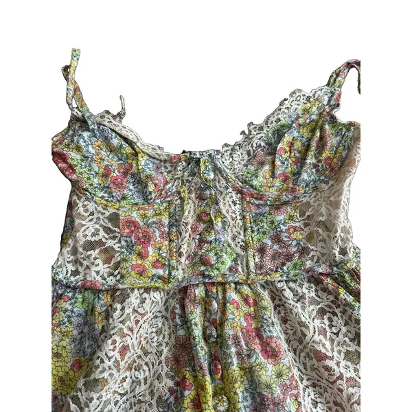 Rare For Love and Lemons FL&L Esme Mini Dress Size XL Bustier Fairy Floral Party - Image 4
