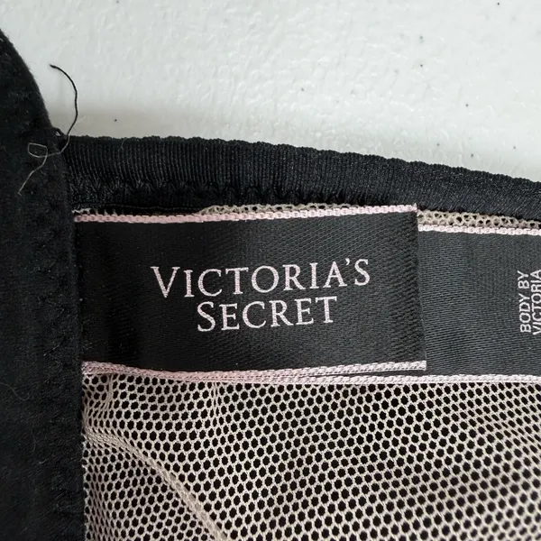 Victoria's Secret L Large Bralette Bra Body By Black Lace Unlined Sheer Mesh - Image 8