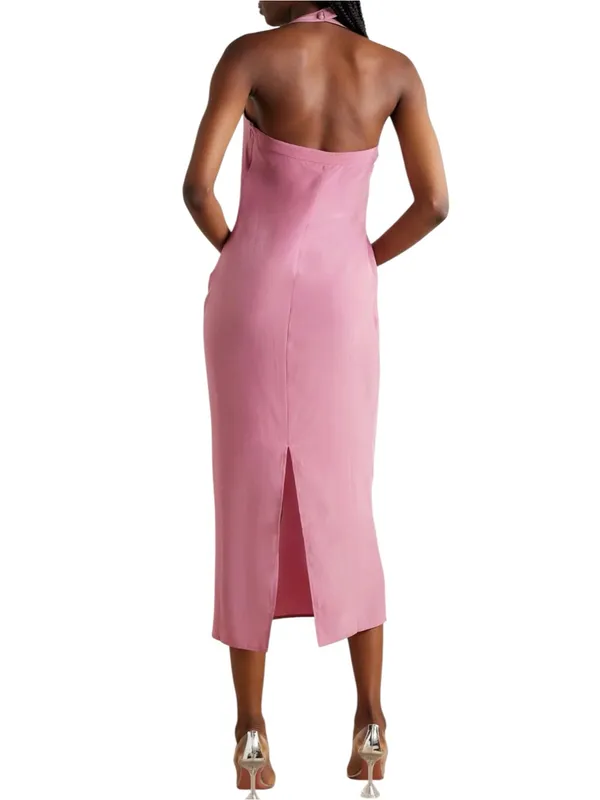 NWT Reformation Alli Halter Silk Midi Maxi Dress 8 in Sugar Plum - Image 3