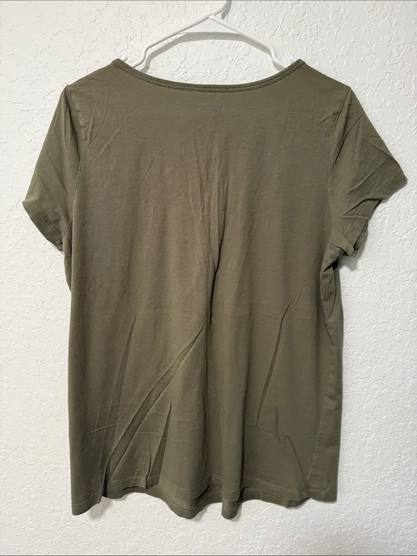 Lands’ End Olive Scoop Neck Short Sleeve Top - Image 4