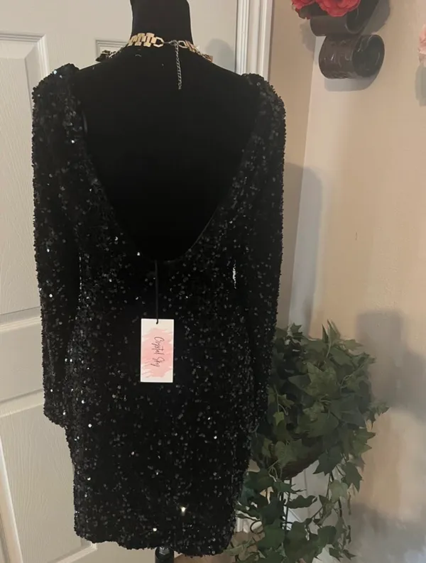 Black evening mini dress - Image 4
