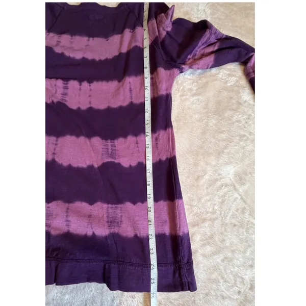 Mudd Womens Purple Tie Dye Raglan Long Sleeve Cotton Slub Knit T-Shirt Medium - Image 10