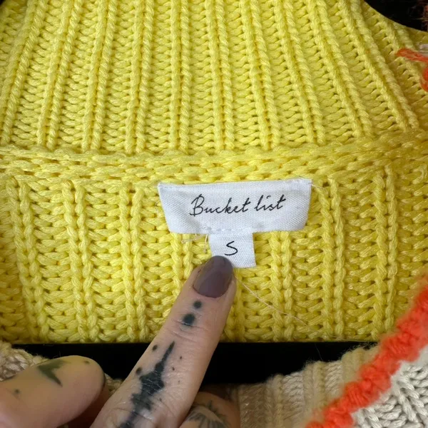 Free People Bucket List Sunbrite Yellow Eyelash Chunky Knit Turtleneck Sweater - Image 10