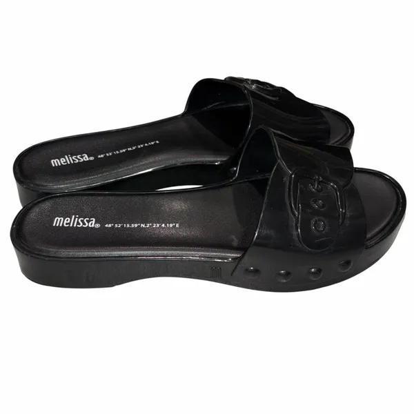 Melissa Black Platform Jelly Slides Sandals Shoes 9 - Image 3