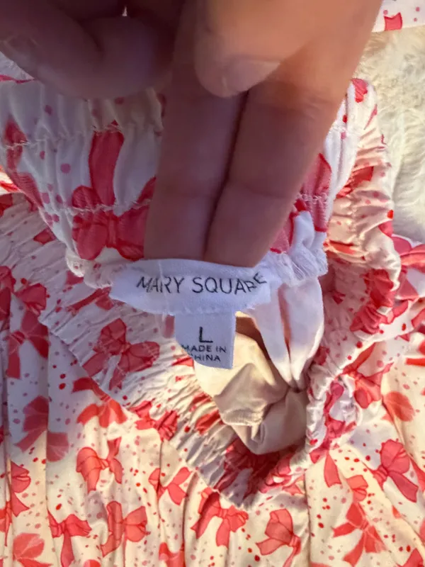 Mary Square Bow pajama set Pink Size L - Image 4