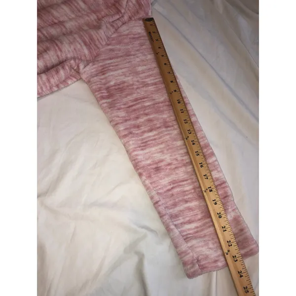 Stan Herman Lounge Set Pajamas Size L Pink Plush Cozy Pockets Long Sleeves - Image 7