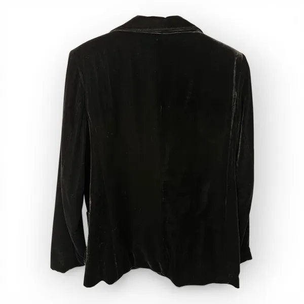 Coldwater Creek Womens size Small Velvet Blazer Black Single Button Whimsygoth - Image 2