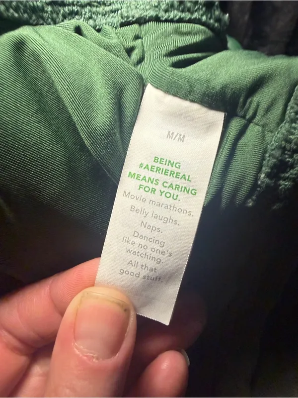Aerie Textured V Scoop Triangle Green Bikini Top Medium - Image 7