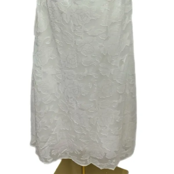 New Lulus Graceful White Floral Jacquard Halter Midi Dress Women’s Sz XL Elegant - Image 10