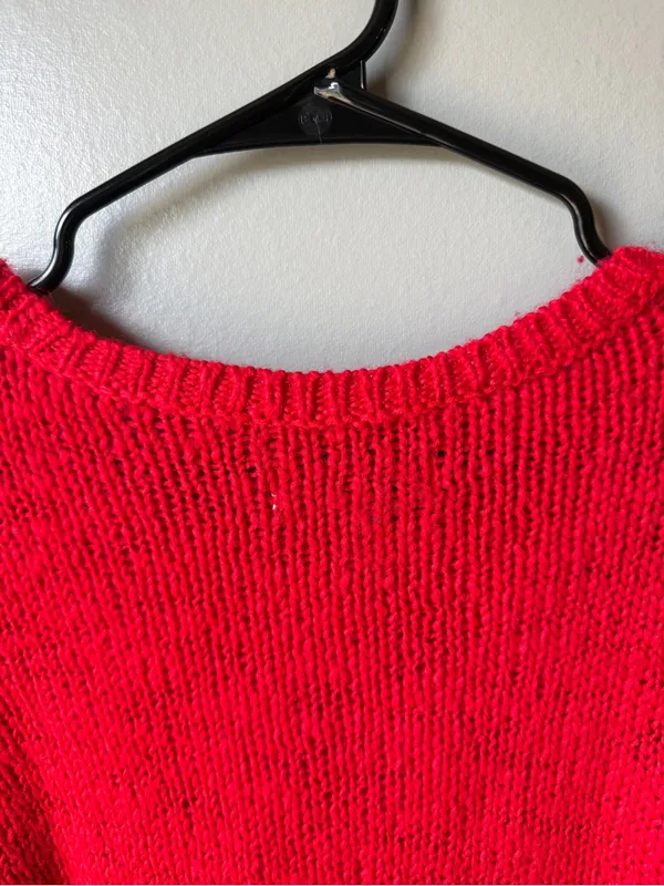 Abercrombie & Fitch Red Knit High Low Sweater Size Medium - Image 7