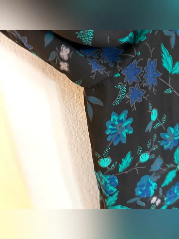 Ann Taylor Womens Shirt Blouse Blue Green Floral Long Sleeve Button Up Large - Image 7