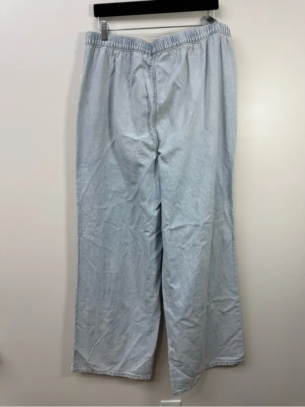 Michael Kors Light Blue Wide-Leg Drawstring Jeans size L - Image 4