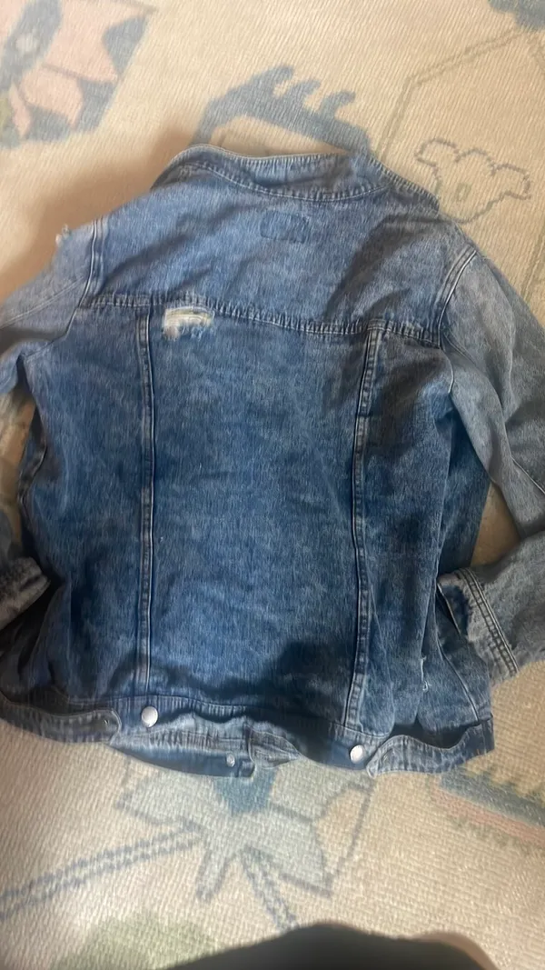 Free Heart Oversized Denim Jacket - Image 4
