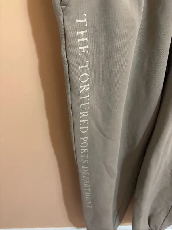 Taylor Swift Tortured Poets Department Beige Sweatpants - Image 4