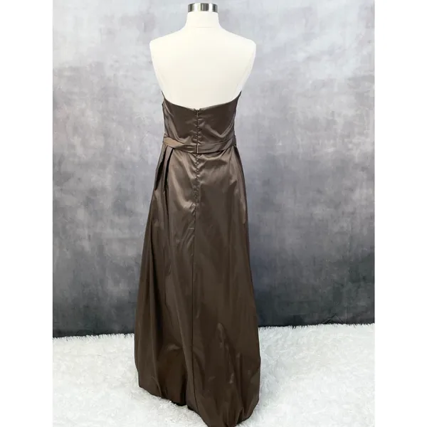 Davids Bridal Strapless Dress Womens Size 10 Brown Bridesmaid‎ Prom Dressy Gala - Image 3