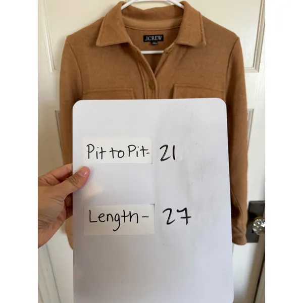 J.Crew tan wool shirt jacket size xs - Image 6