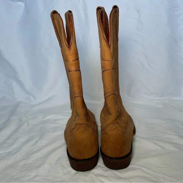 Frye vintage tan western cowboy pull on pointed toe boots women’s shoe size 7.5 - Image 8