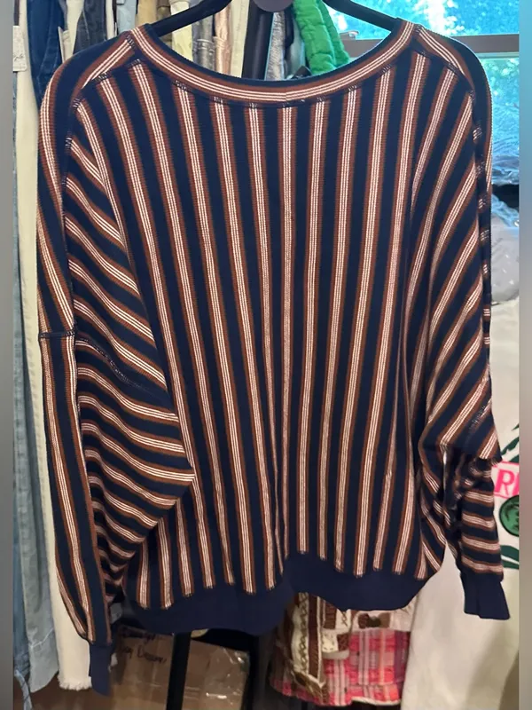 NWT Free People FP Intimately Make It Happen Pullover - brown / navy - XS - Image 9