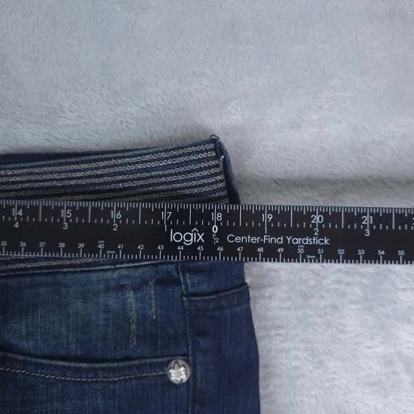 Seven7 Jeans Women 12‎ Blue Dark Wash Embellished Waistband Stretch Bootcut Y2K - Image 9