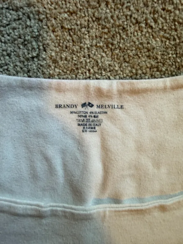 Brandy Melville Double Lined White Crop Top - Image 3