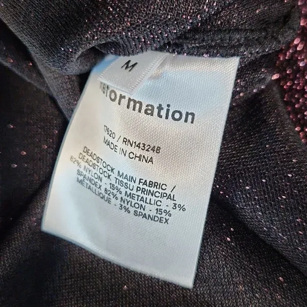 Reformation NWT Riley Mini Skater Fit & Flare‎ Dress in Blush Sparkle Metallic M - Image 12