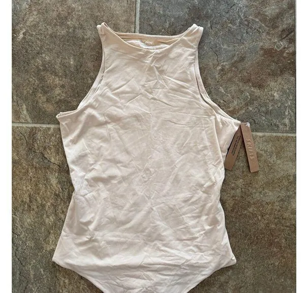 Skims Fits Everybody High Neck Bodysuit Sand Size Small - Image 5