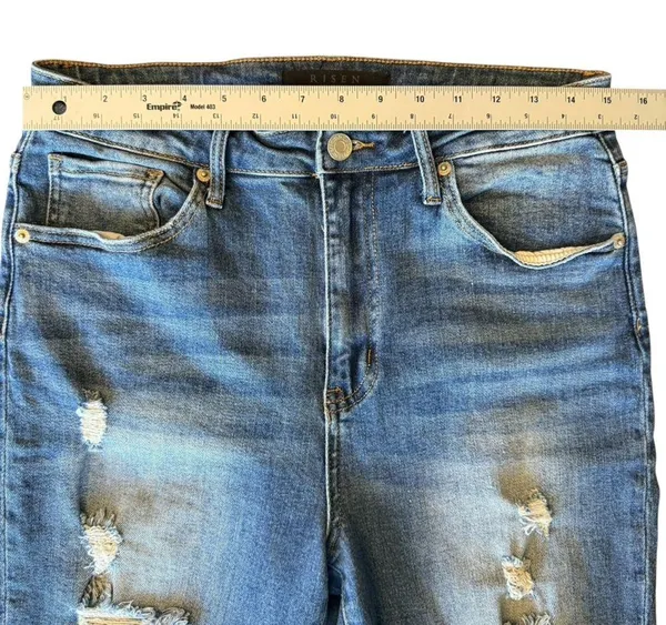 Risen Jeans Straight Distressed Ankle Women’s Jeans Size 30/11 - Image 10