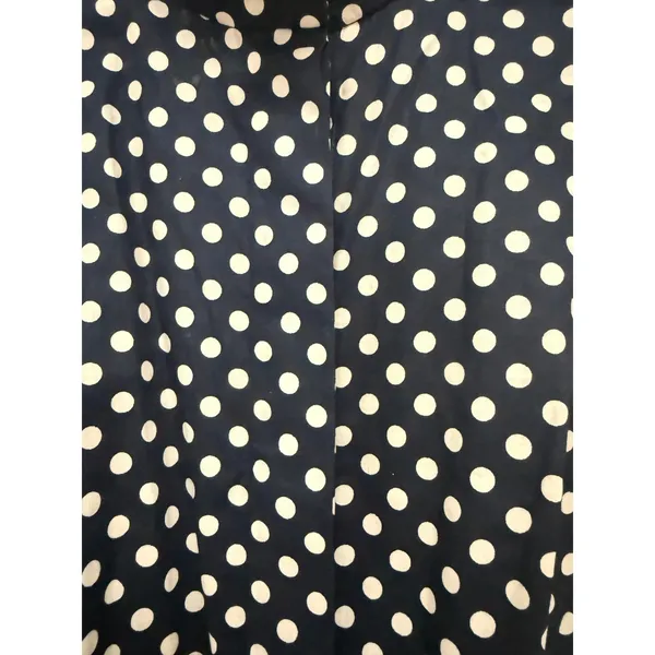 Akris Bergdorf Goodman Navy White Polka Dot Mock Neck Pleated Cotton Dress US 6 - Image 4