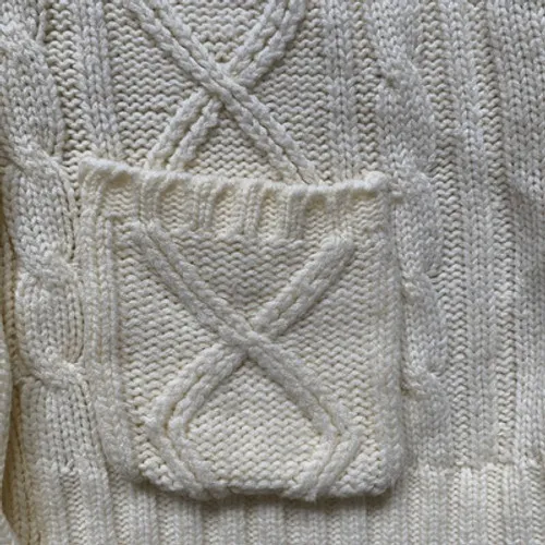 Cream Cable Knit Shawl Collar Cardigan Chunky Preppy Heritage Cozy Cabincore - Image 8