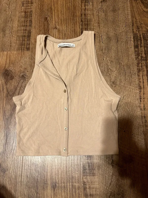 Abercrombie Tan Cropped Tank - Image 2