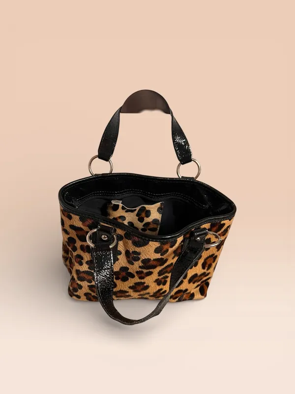 Maurizio Taiuti Leopard print bag with black patent leather - Image 8