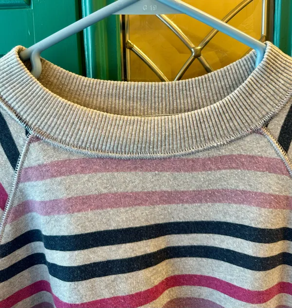 American Eagle Oversized Striped Sweatshirt Retro 90s Indie Raglan Pullover XS - Image 4